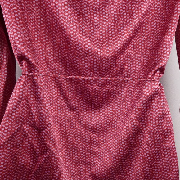 Kenneth Cole Silk Blouse Womens 6 Pink Belted Top 3/4 Sleeves Y2K - Picture 8 of 9